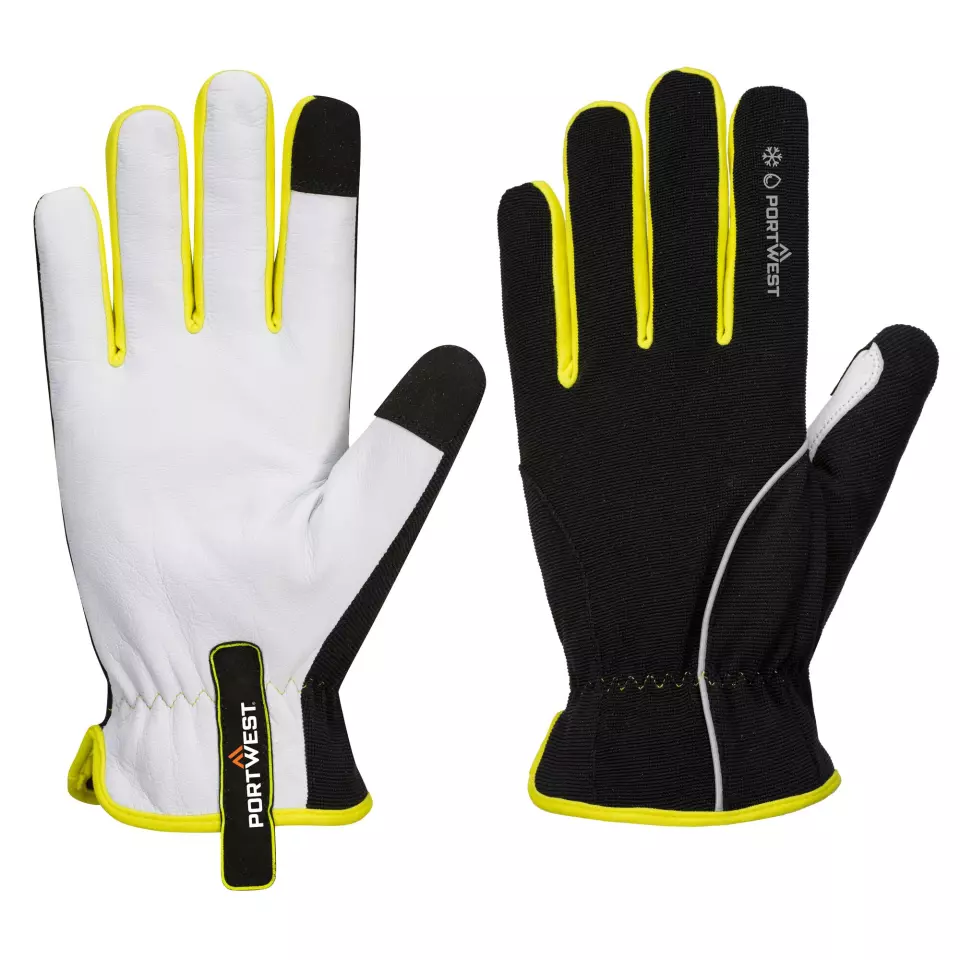 Portwest A776BKY, PW3 Winter Glove, Black/Yellow, image 3, gallery thumbnail
