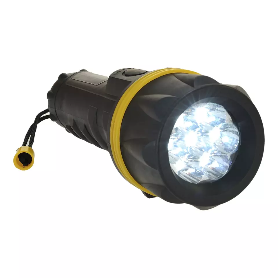 Portwest PA60YBR, 7 LED Gummi-Taschenlampe, Gelb/Schwarz, image 1, gallery thumbnail