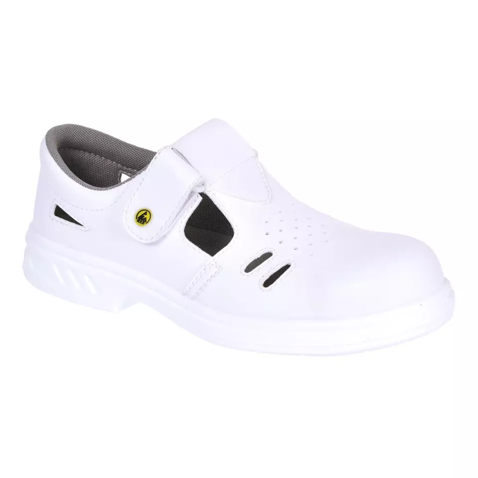 Portwest FW48WHR, Steelite Ebro Safety Sandal S1 ESD FO SR Class 3, White, image 1, gallery thumbnail