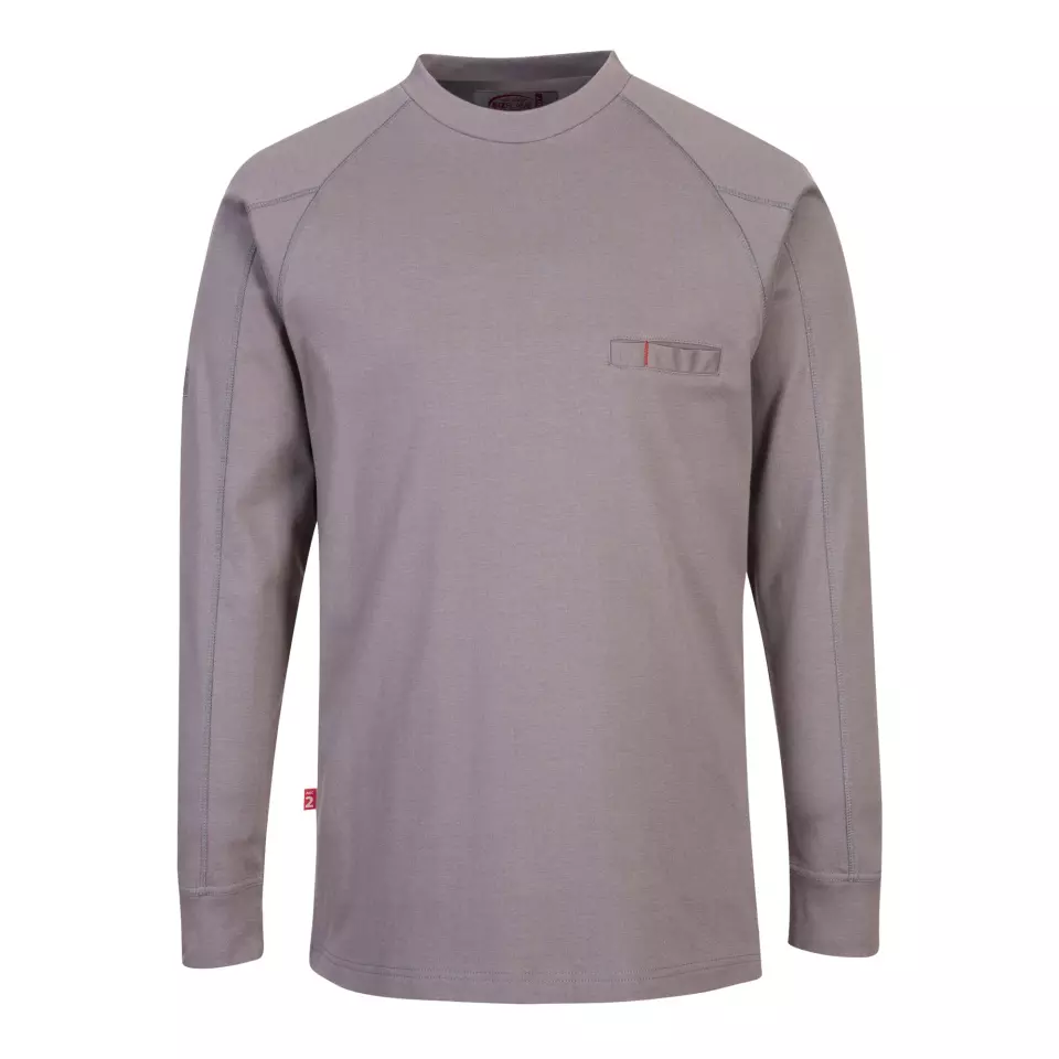 Portwest FR33GRR, Bizflame Knit Anti-Static FR Crew Neck, Grey, image 1, gallery thumbnail