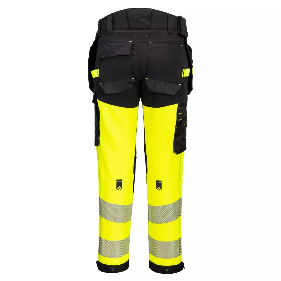 Portwest EV442YBT, EV4 huomio-joustohousut irrotettavilla riipputaskuilla luokka 1, keltainen/musta pitkä, image 2, gallery thumbnail