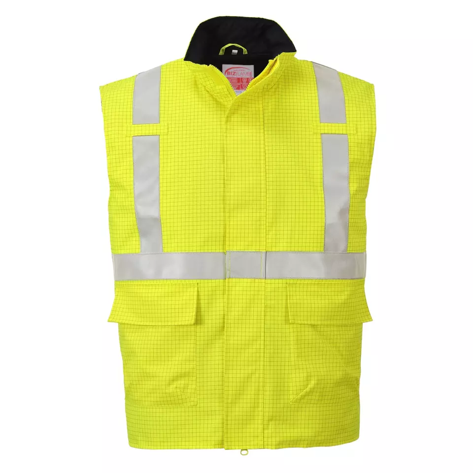 Portwest S776YER, Bizflame Rain Warnschutz antistatische flammhemmende Weste, Gelb, image 1, gallery thumbnail