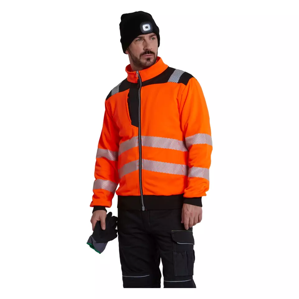 Portwest PW370OBR, PW3 huomio vetoketjullinen collegepaita, oranssi/musta, image 8, gallery thumbnail