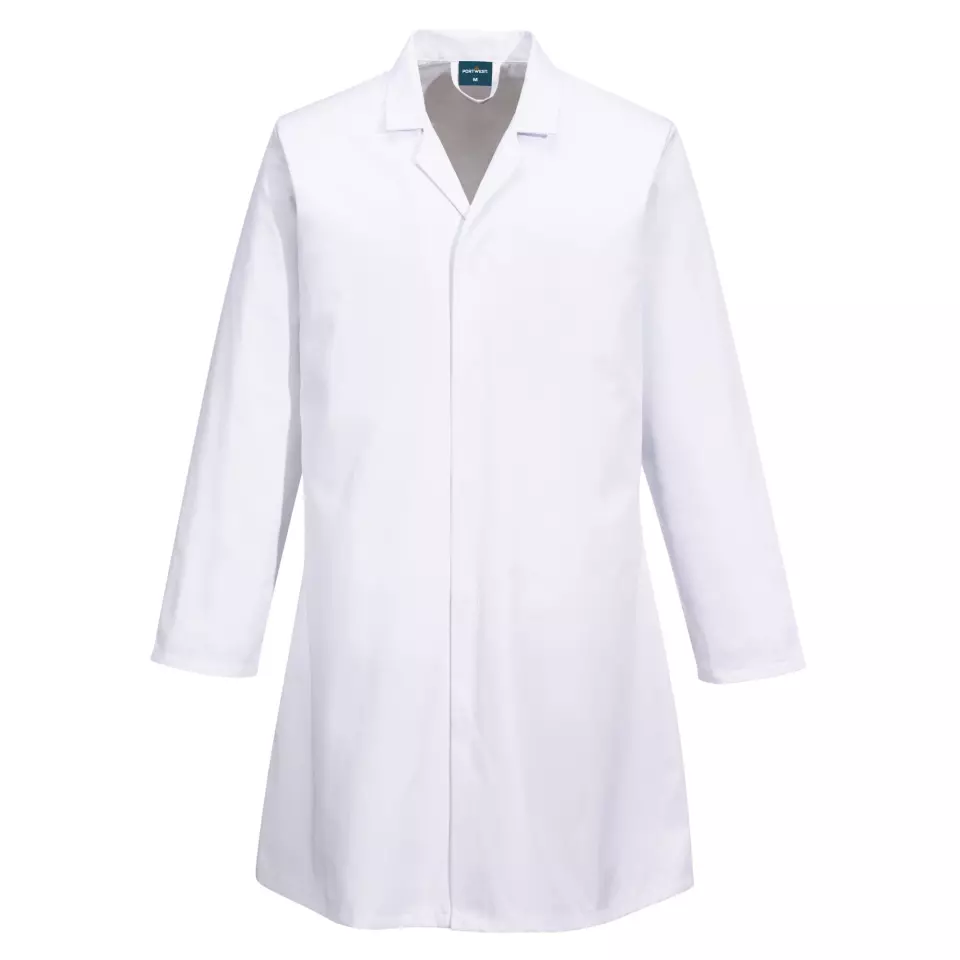 Portwest 2210WHR, Food Industry No Pocket Coat, White, image 1, gallery thumbnail