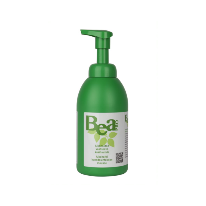 Bea Pro alcohol-free hand sanitiser in packs of 10.

Alcohol-free foaming hand sanitizer is a skin-friendly and effective product for daily use. The disinfecting power of the foam is based on silver polymer technology. The product has passed the EN 1500 hygienic hand disinfection efficacy test and is dermatologically tested. Manufactured in Finland. PH 8,5.