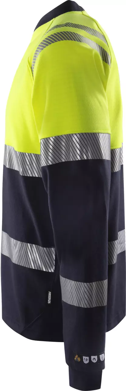 Fristads 133268-171, Flame Retardant Flamestat High Vis Long Sleeve T-Shirt Class 1 7107 TFL, image 3, gallery thumbnail