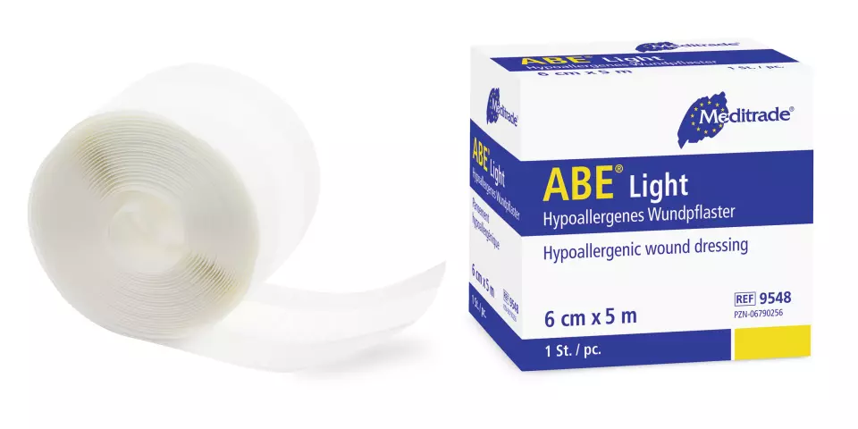 Meditrade 9548, ABE® light Hypoallergenic and Elastic Rapid Wound Dressing, 6 cm x 5 m, image 1, gallery thumbnail