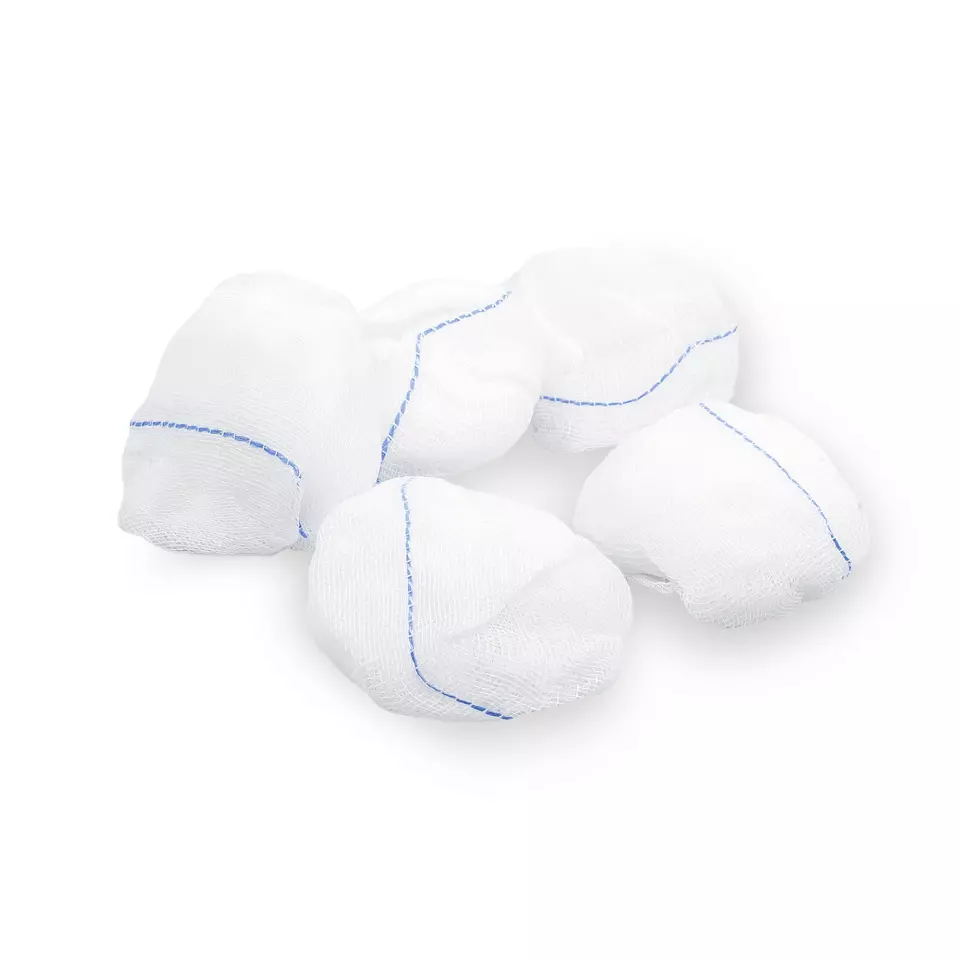 Meditrade 4337, BeeSana® Gauze Ball, X-Ray Detectable Thread, Sterile, 25 x 26 cm, Round Shape, image 1, gallery thumbnail