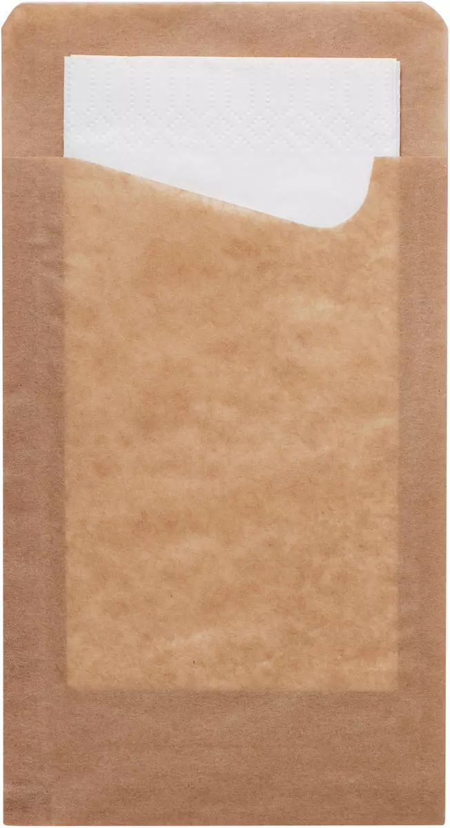 Duni 176567, Snack Sacchetto and 2-Ply Tissue Napkin 113x210mm Brown, image 1, gallery thumbnail