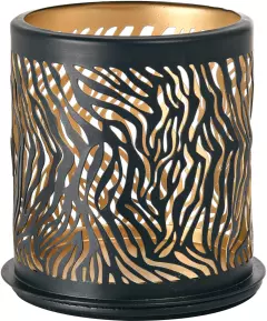 Duni 188177, Safari Zebra Metal Tealight Holder 75xØ 75mm Black