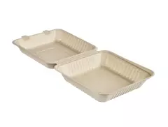 Duni 205727, Food Container, Brown, Bagasse, 220x220x50mm, Single Compartment, 1 200ml