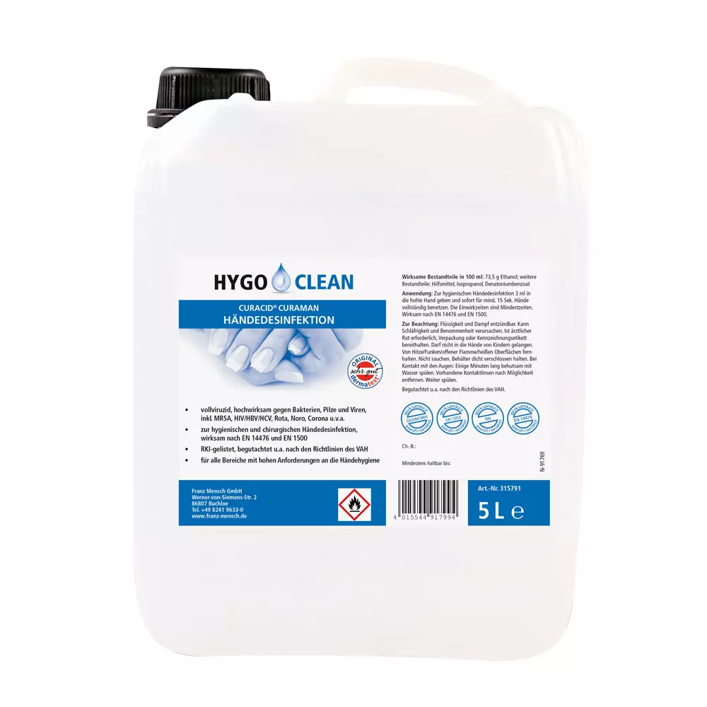 HygoClean 315791, Alcoholic Hand Disinfectant, 5 l, image 1