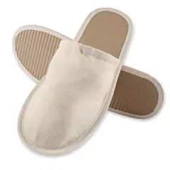 Hygostar 55531, Organic Closed Slippers, Linen/Cotton/Paper, Beige