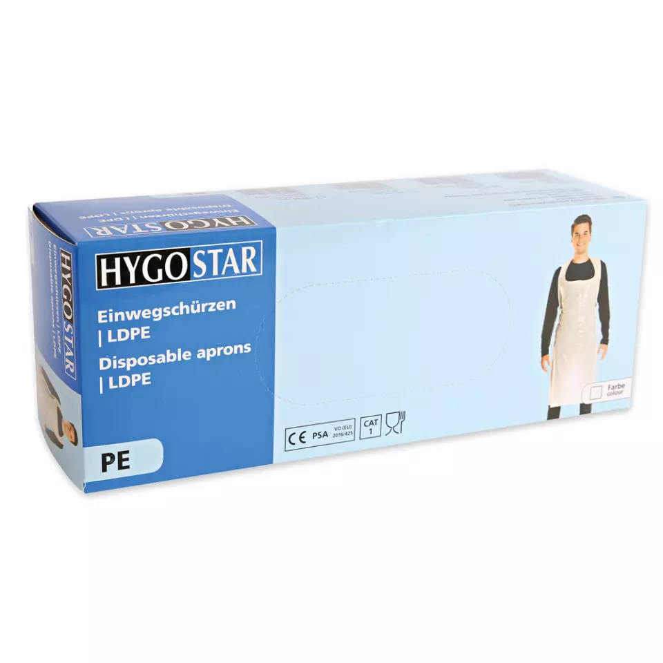 Hygostar 23360, LDPE Einwegschürzen, 125 x 75 cm, Weiß, Spenderbox, ca. 16 my, image 2, gallery thumbnail