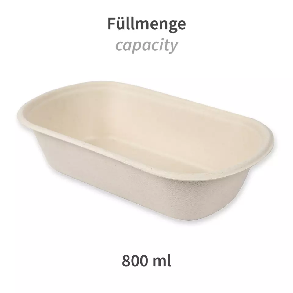 NATUREStar 411515, Bio-Bagasse Snackschalen, 236 x 135 x 55 mm, 800 ml, Oval, image 2, gallery thumbnail