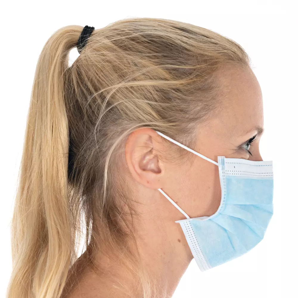 Hygostar 29146P, Civil Use 3-Ply PP Face Masks, Economy Pack, Blue, image 3