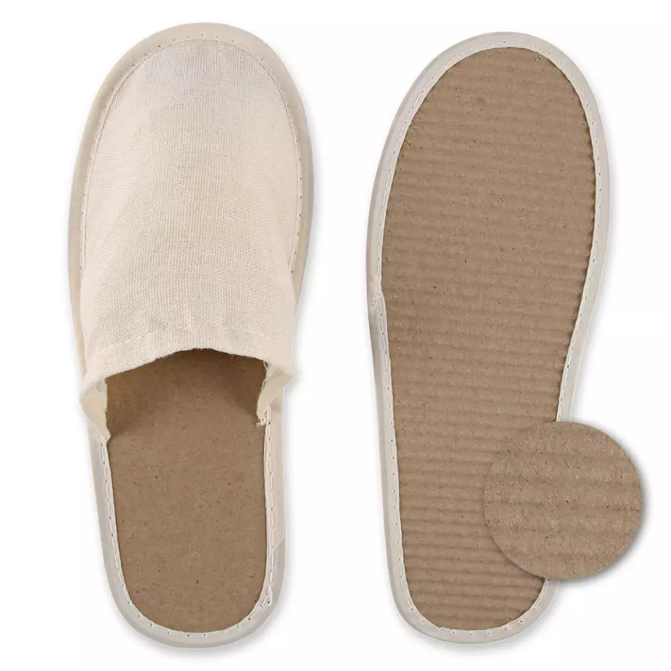 Hygostar 55531, Organic Closed Slippers, Linen/Cotton/Paper, Beige, image 2, gallery thumbnail