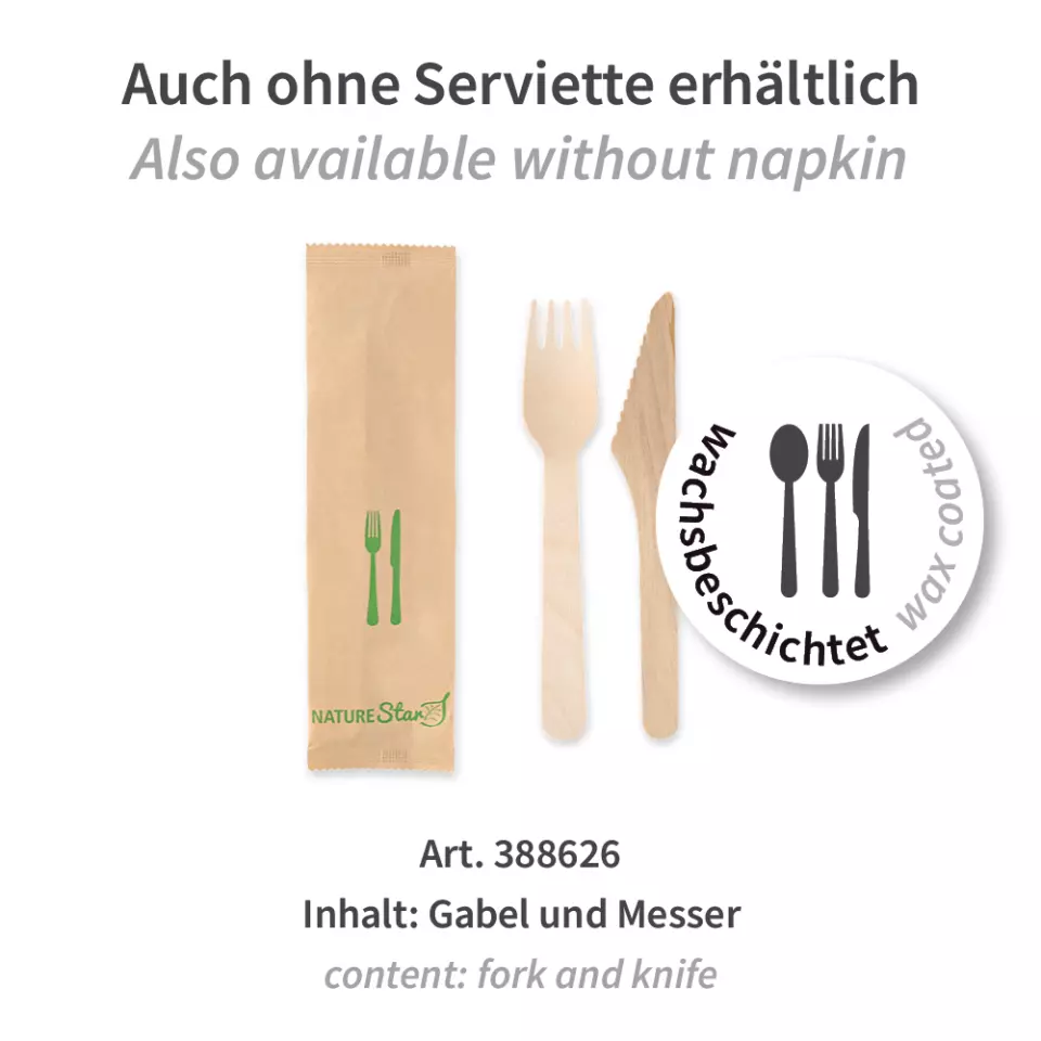 NATUREStar 388624, Bio Doppel-Holz Besteck-Sets, FSC® 100%, Gewachst, image 5, gallery thumbnail