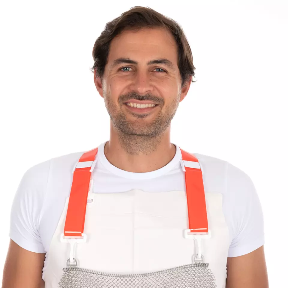 Franz Mensch 33804, Stab Protection Apron, Stainless Steel, 80 x 55 cm, image 2, gallery thumbnail