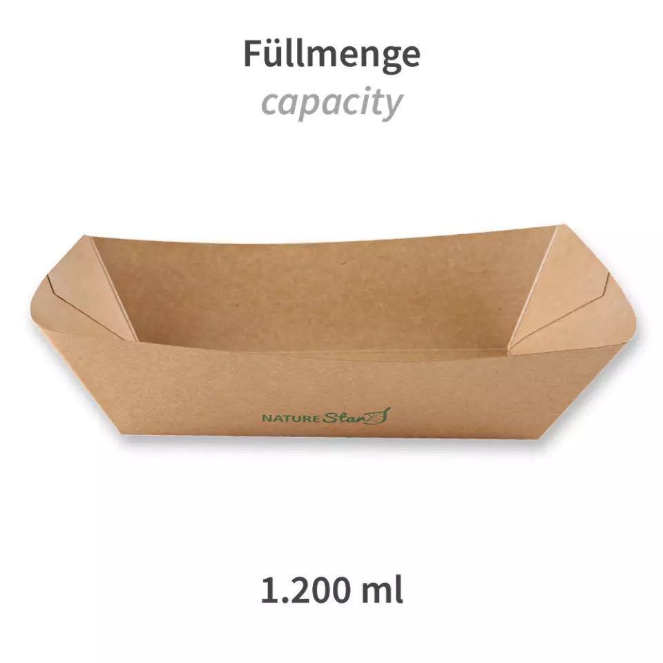 NATUREStar 416590, Bio-Kraftpapier/PLA Speiseschalen, 1200 ml, 224 x 140 x 58 mm, image 3, gallery thumbnail