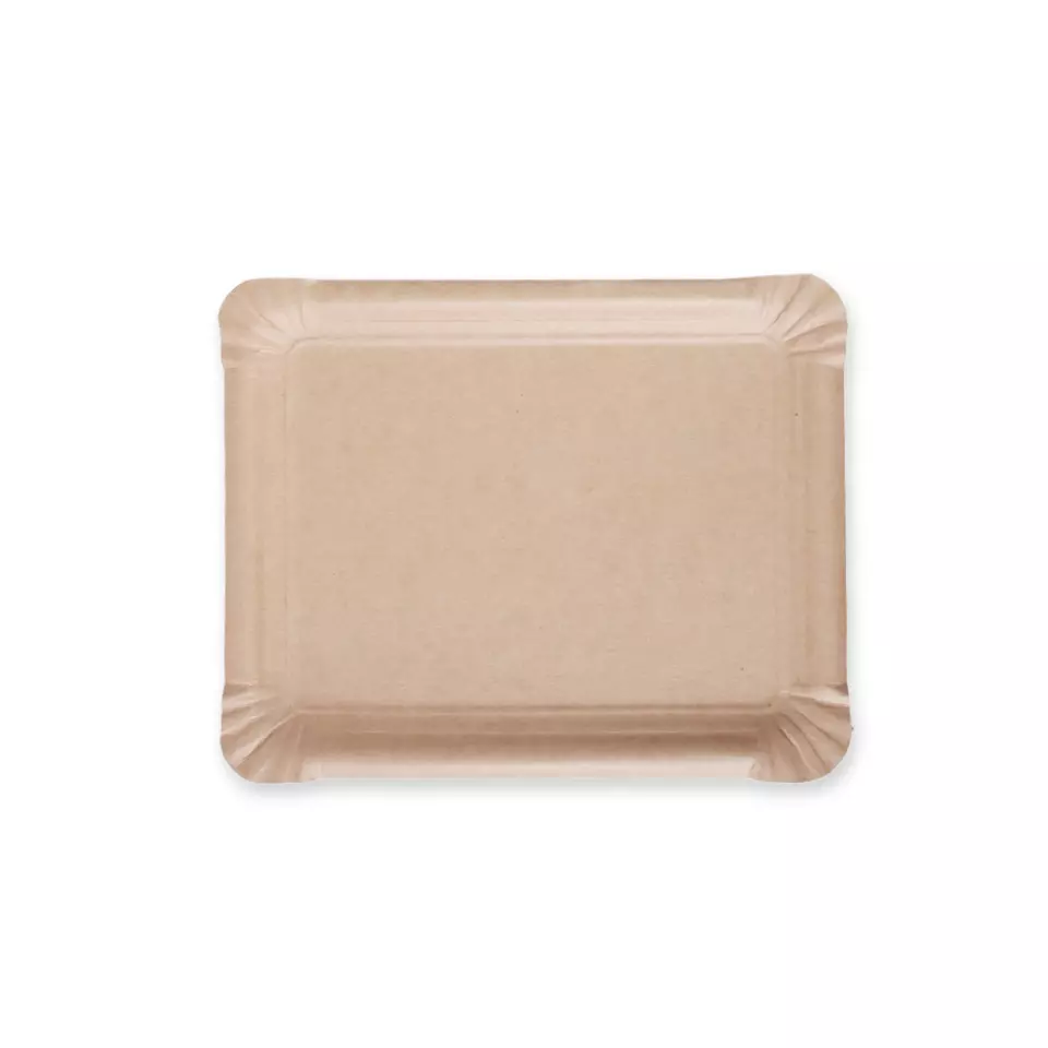 Franz Mensch 415125, Organic Kraft Paper Plates, 165 x 200 mm, Rectangular, FSC®-mix, image 1, gallery thumbnail