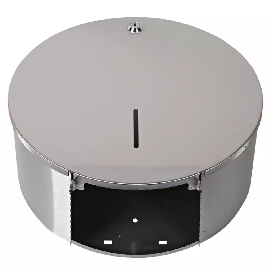 Hygostar 88964, Jumbo Toilet Paper Dispenser, Stainless Steel, image 3, gallery thumbnail