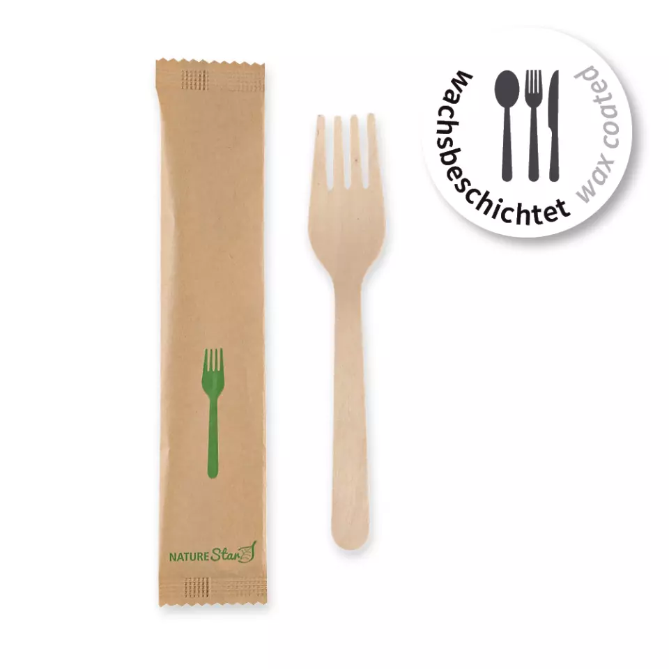 NATUREStar 388516, Wood Cake Forks, 115 mm, FSC® 100%, Wax Coated, image 1, gallery thumbnail