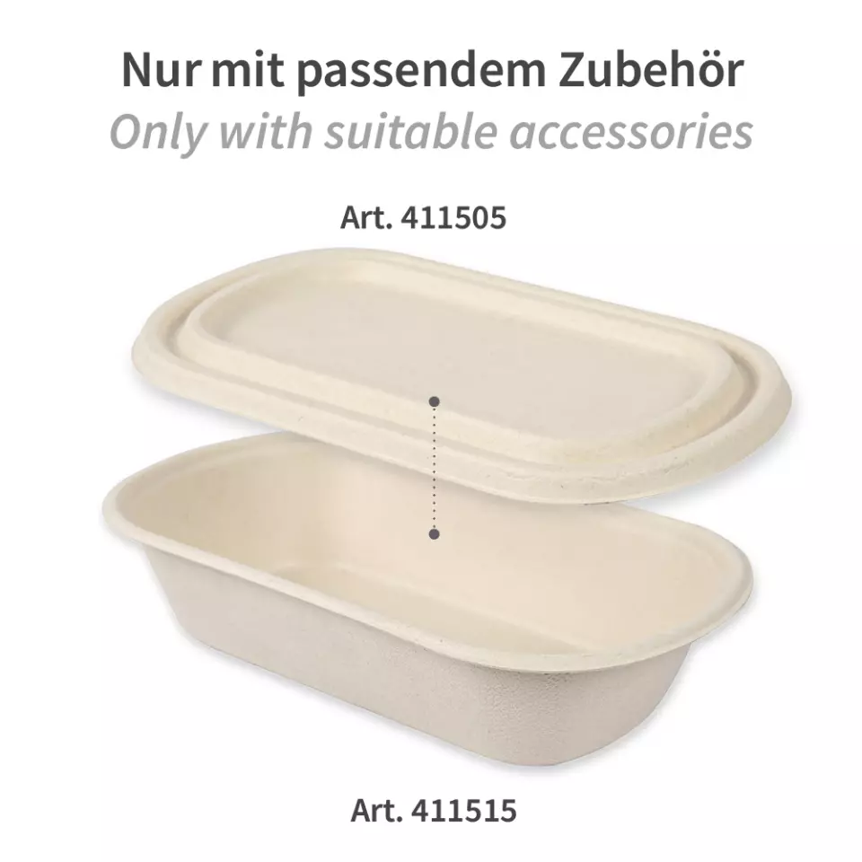 NATUREStar 411515, Bio-Bagasse Snackschalen, 236 x 135 x 55 mm, 800 ml, Oval, image 7, gallery thumbnail