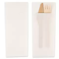 Franz Mensch 30630, Airlaid Besteckservietten, 40 x 33 cm, 1-lagig, 1/8-Falz, Weiß, FSC®-mix