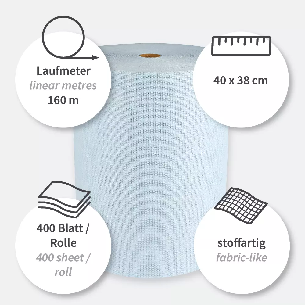 HygoClean 317600, Hygotex Viscose Cleaning Cloths, Roll, Blue, image 3
