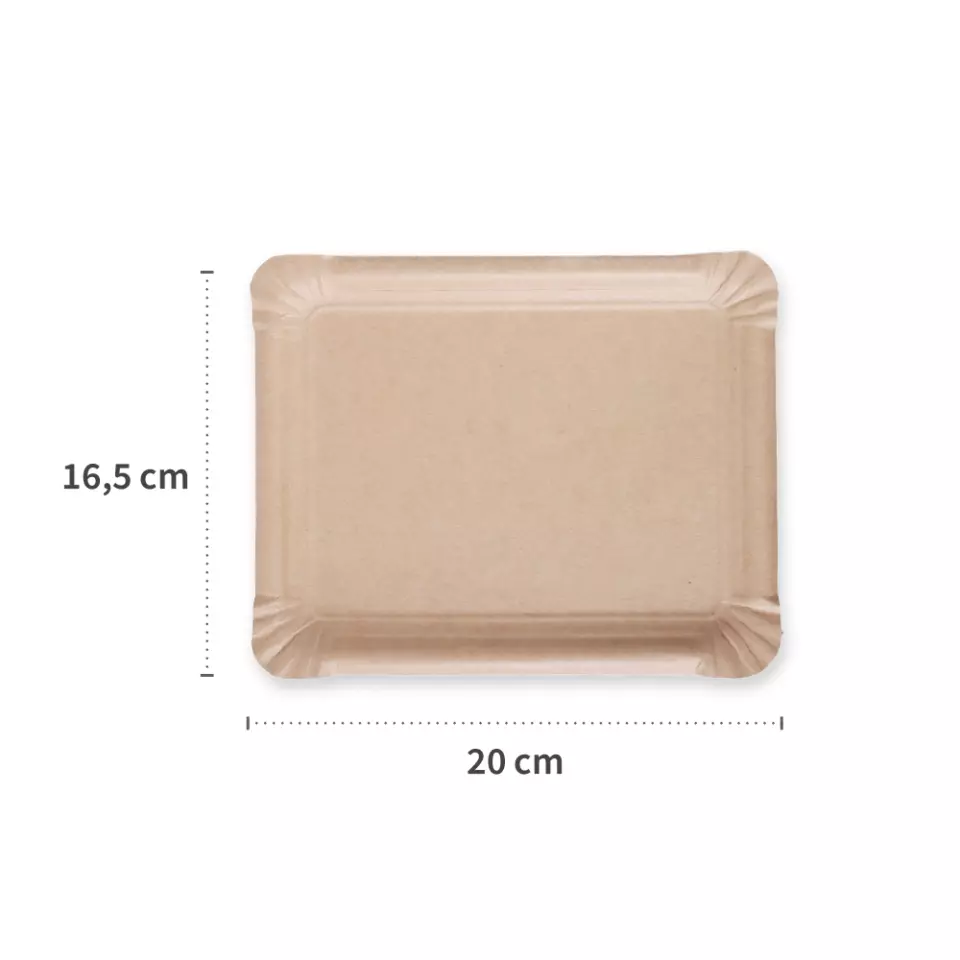 Franz Mensch 415125, Organic Kraft Paper Plates, 165 x 200 mm, Rectangular, FSC®-mix, image 2, gallery thumbnail