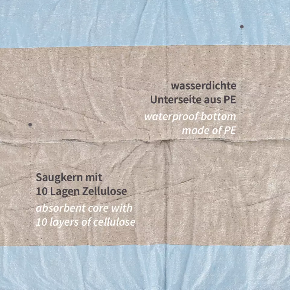 Hygostar 52798, 12-Ply PP/Recycled Cellulose/PE Bed Underpads, 60 x 40 cm, image 3, gallery thumbnail