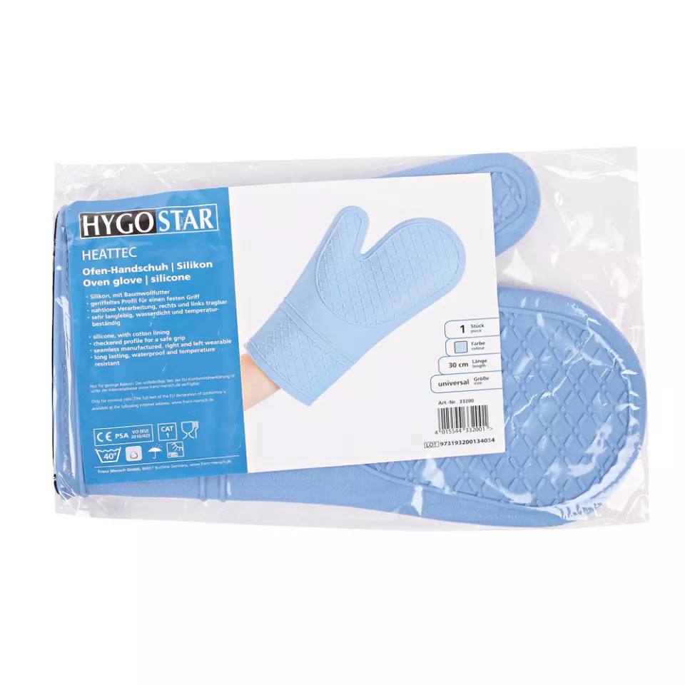 Hygostar 33200, Heattec Silikon-Ofenhandschuhe, 30 cm, Hellblau, image 2, gallery thumbnail