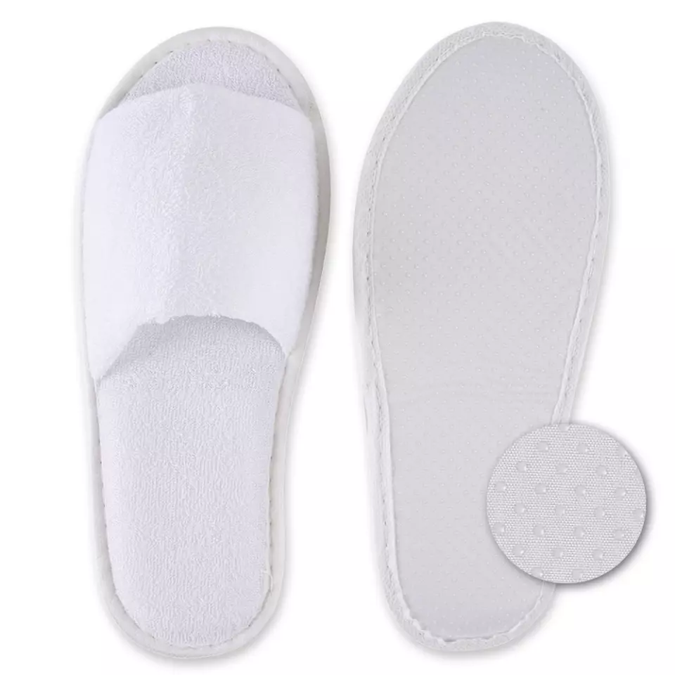 Hygostar 5552, Dots Open Cotton Slippers, White, image 6, gallery thumbnail
