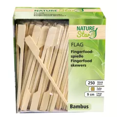 NATUREStar 389521, Organic Flag Bamboo Fingerfood Skewers, 90 mm, Natural