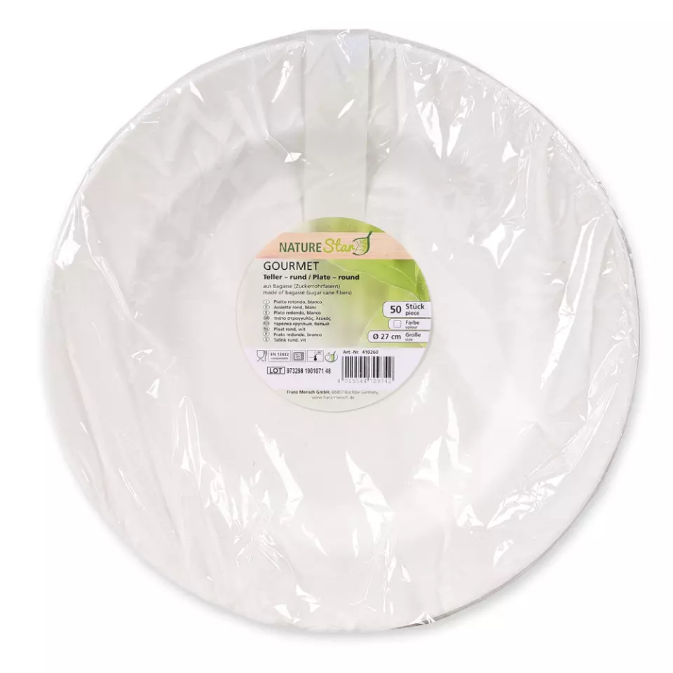 NATUREStar 410260, Gourmet runde Bagasse-Teller, Ø 270 mm, image 3, gallery thumbnail