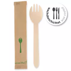 NATUREStar 388596, Bio-Holz Sporks, 158 mm, FSC® 100%, Wachs-beschichtet