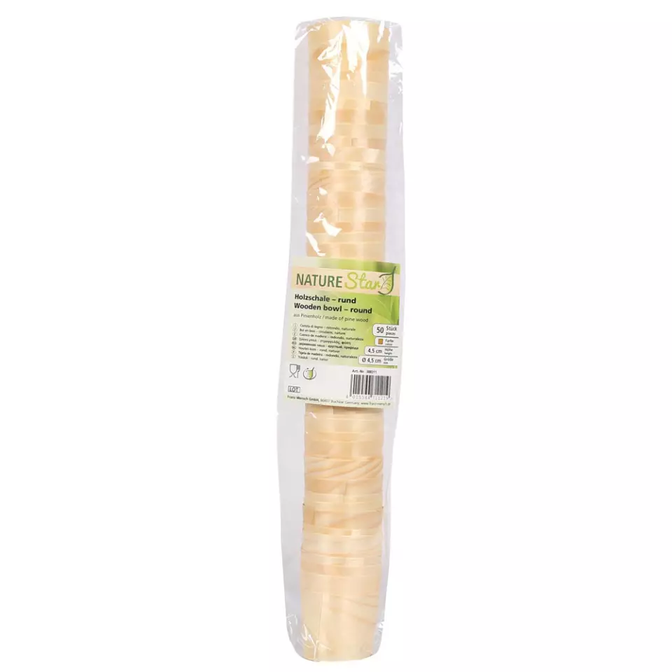 NATUREStar 388311, Runde Holz-Fingerfood-Schale, Ø 45 mm, image 1, gallery thumbnail