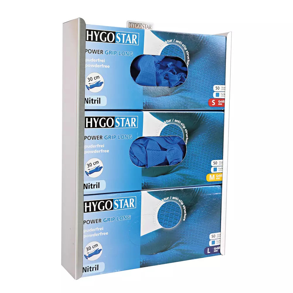 Hygostar 889372, Power Grip Long Glove Dispenser, Stainless Steel, image 2