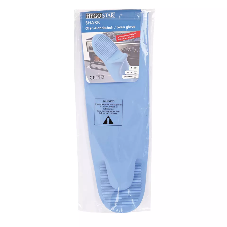 Hygostar 33215, Shark Silikon-Ofenhandschuhe, 44 cm, Hellblau, image 2, gallery thumbnail