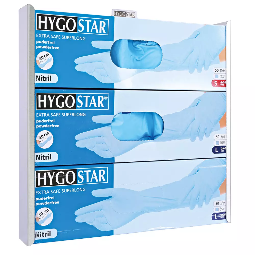 Hygostar 889373, Extra Safe Superlong Glove Dispenser, Stainless Steel, image 2
