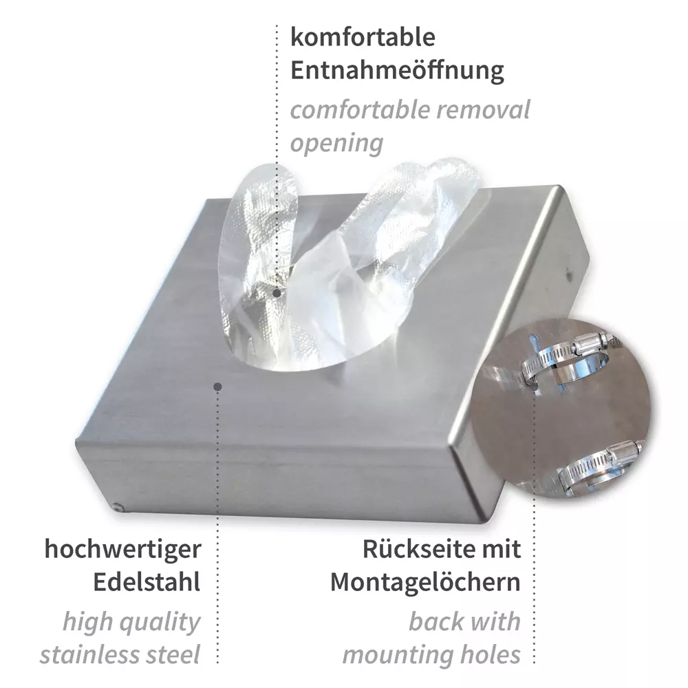Hygostar 88943, Glove Dispenser for PE Bagged Gloves, Stainless Steel, image 5