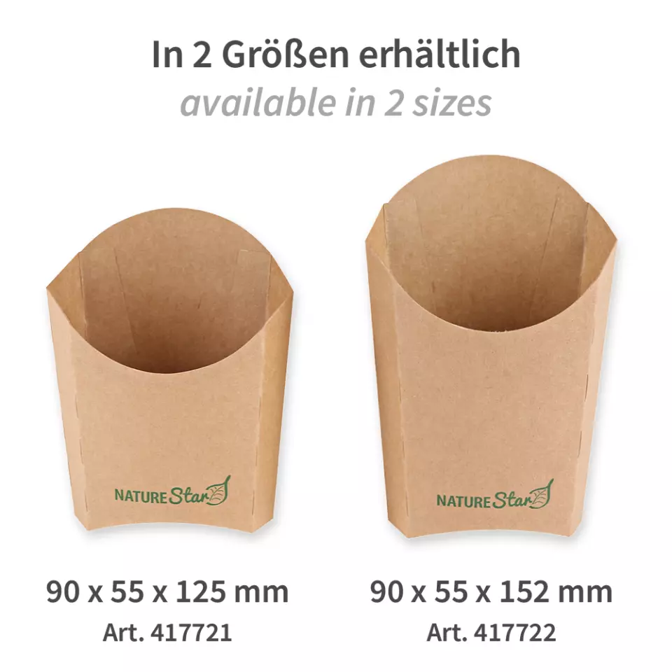 NATUREStar 417722, Bio-Kraftpapier/PE Pommes-Box, 90 x 55 x 152 mm, FSC®-Mix, image 3, gallery thumbnail
