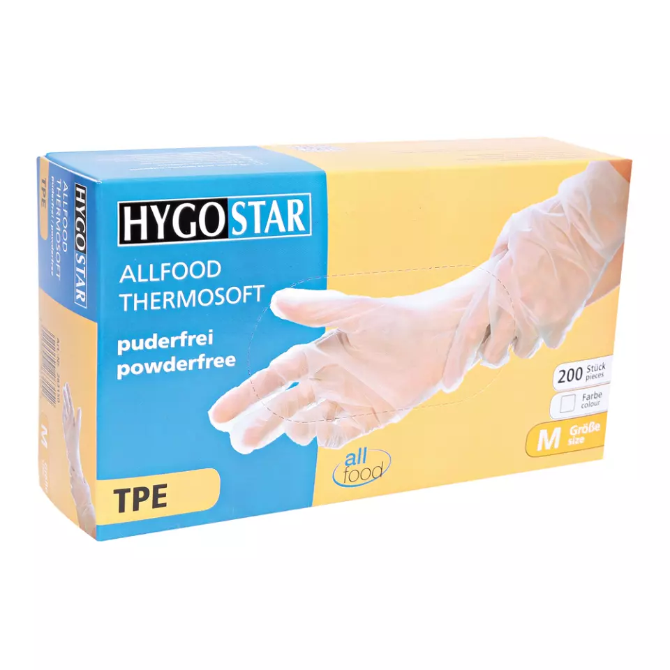 Hygostar 263110P, Allfood Thermosoft TPE Gloves, 9/L, Transparent, Economy Pack, image 2, gallery thumbnail