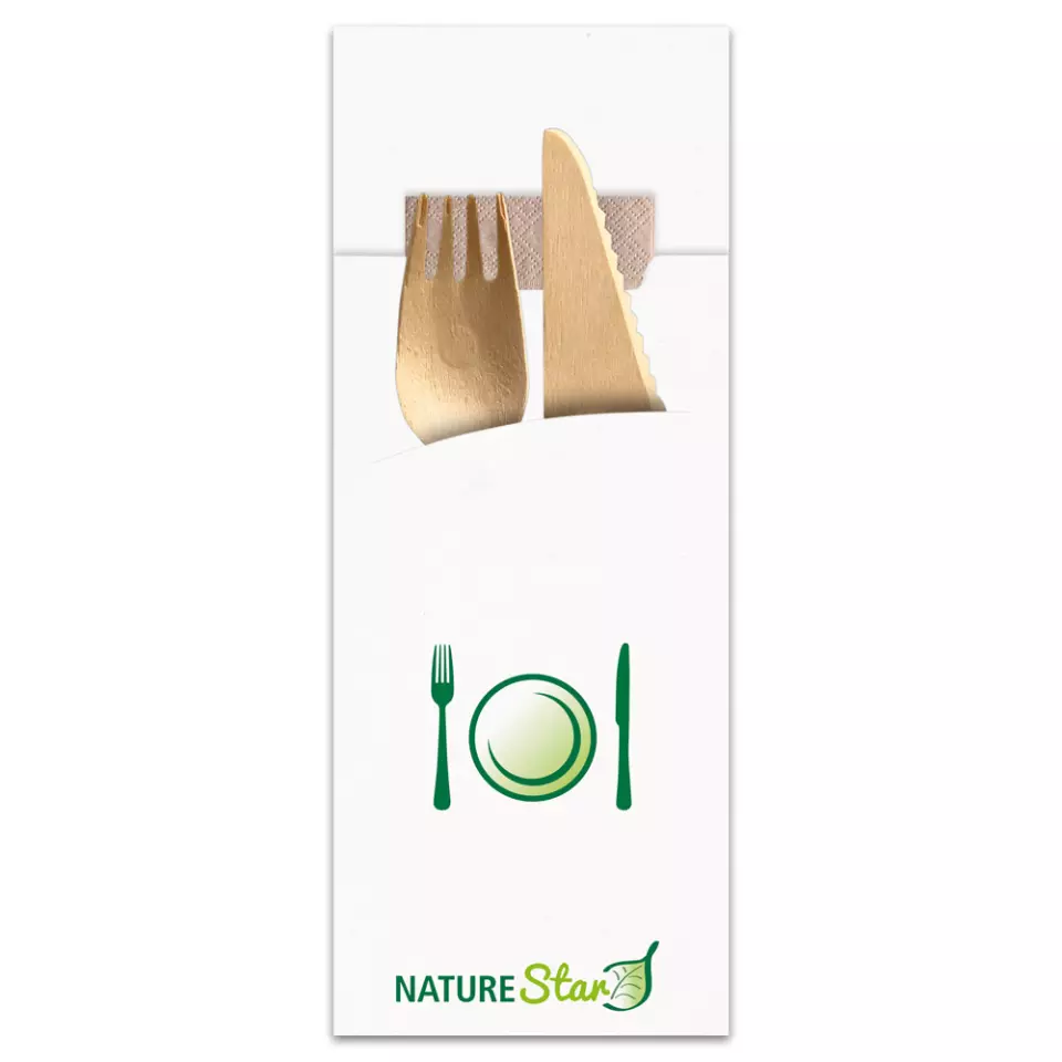 NATUREStar 30620, Nature Bio Papier-Bestecktaschen, FSC®-mix, Weiß, image 2, gallery thumbnail