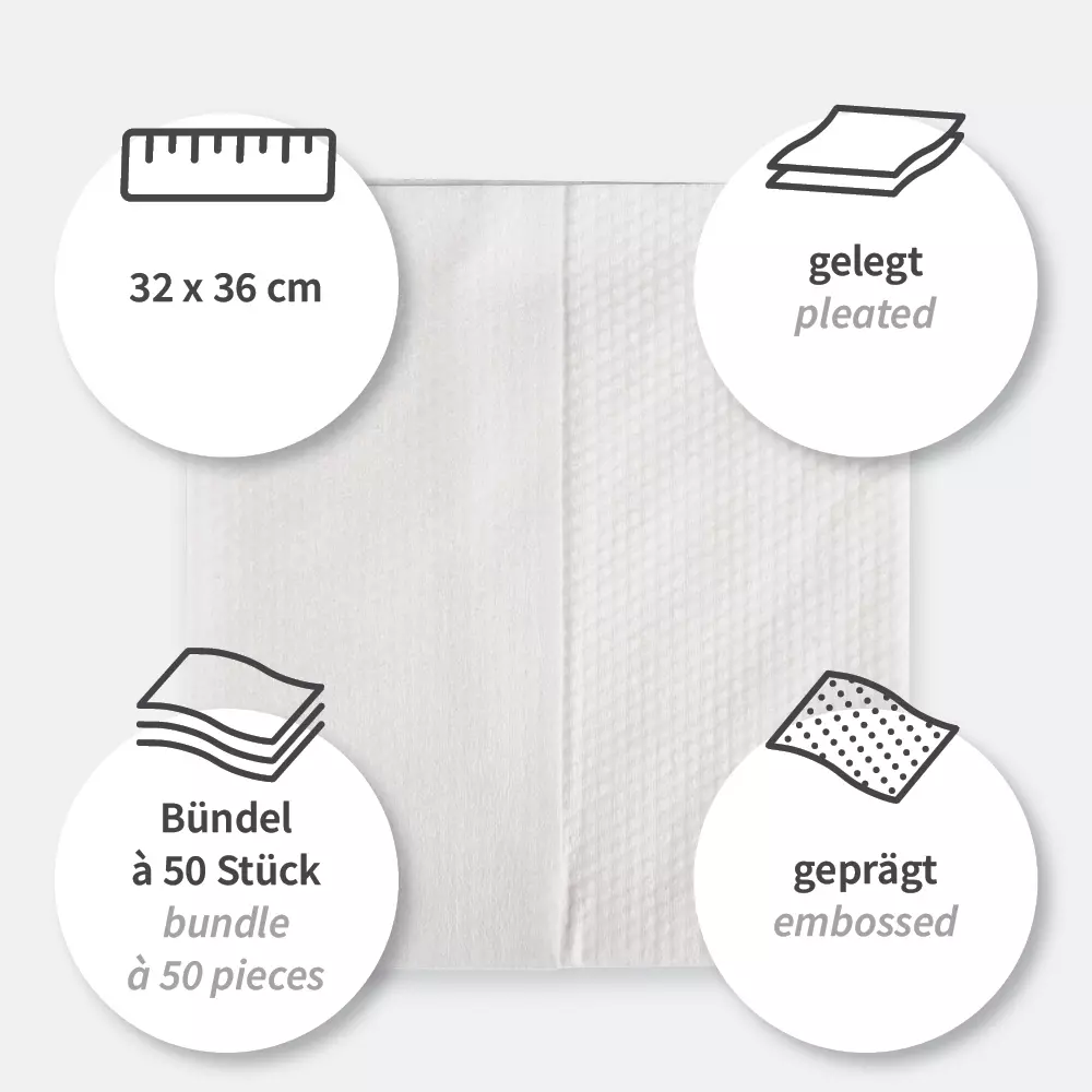 HygoClean 317510, Spunlace Cleaning Cloths, Pleated, White, image 4