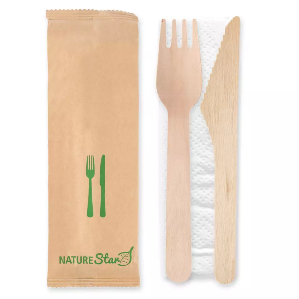 NATUREStar 388604, Bio-Doppel-Holzbesteck-Sets, FSC® 100%, image 1, gallery thumbnail
