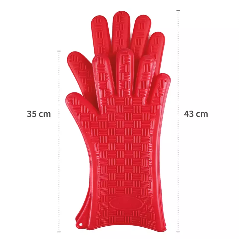Hygostar 33217, Heatblocker Silikon-Ofenhandschuhe, 43 cm, Rot, image 7, gallery thumbnail