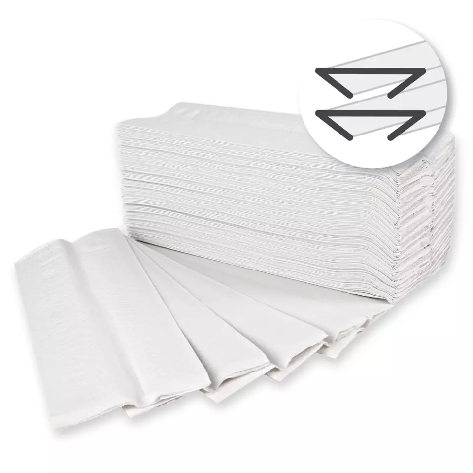 HygoClean 30465, 2-Ply Recycled C-Fold Paper Hand Towels, White, image 4, gallery thumbnail