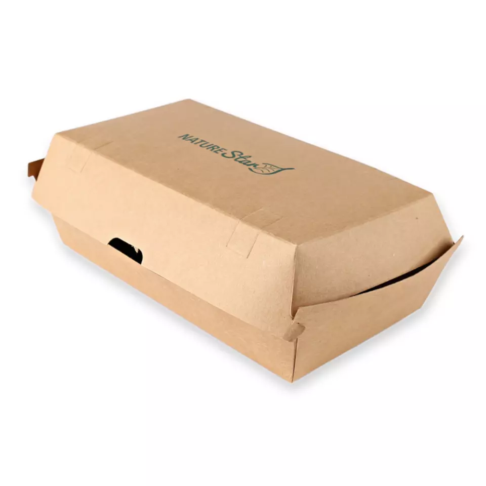 NATUREStar 416421, Club Organic Sandwich-Boxen, 207 x 107 x 79 mm, Kraftpapier/PLA, image 1, gallery thumbnail